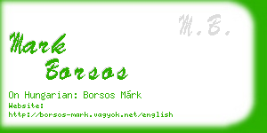 mark borsos business card